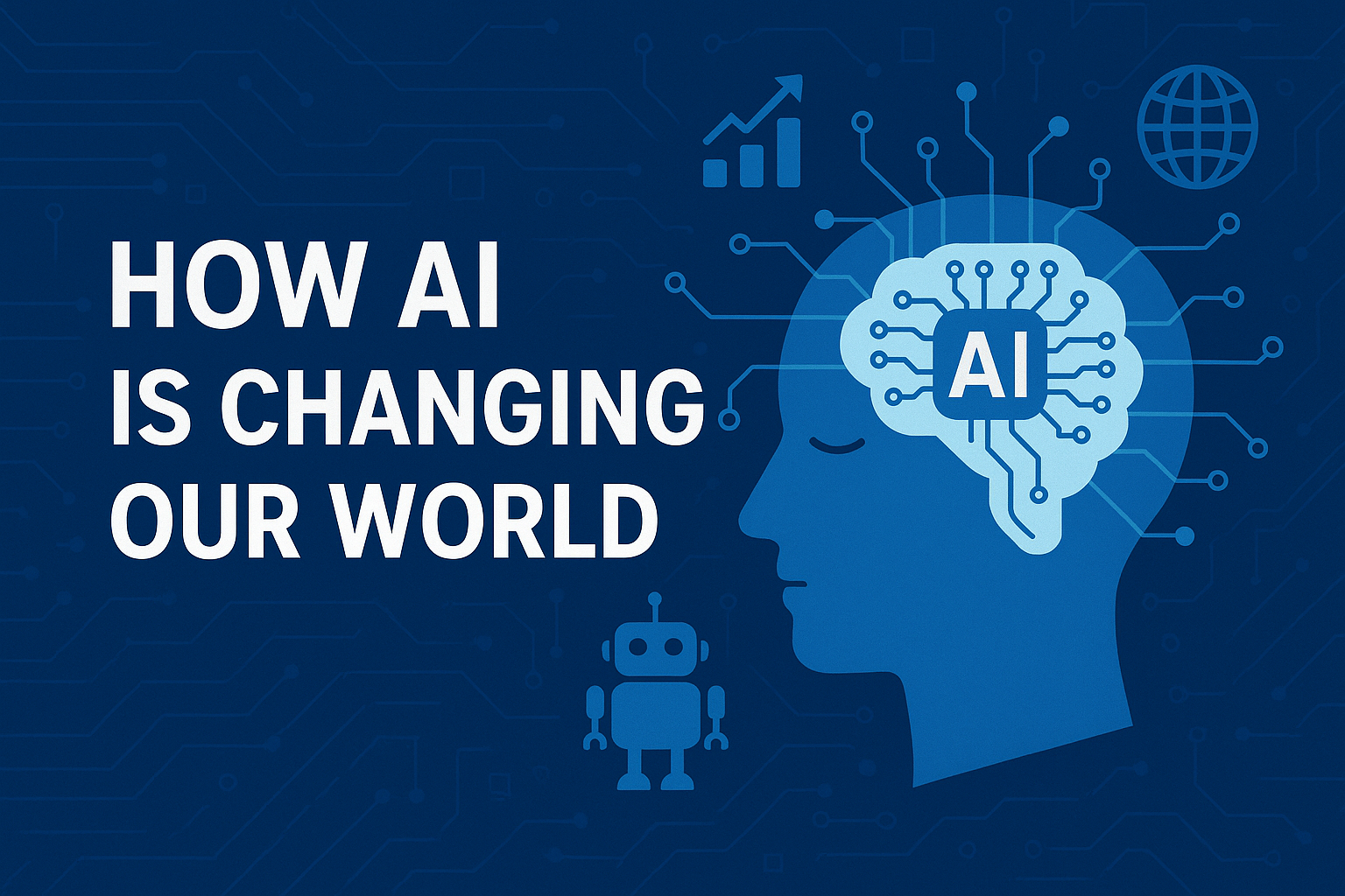 Illustration showing AI applications across industries